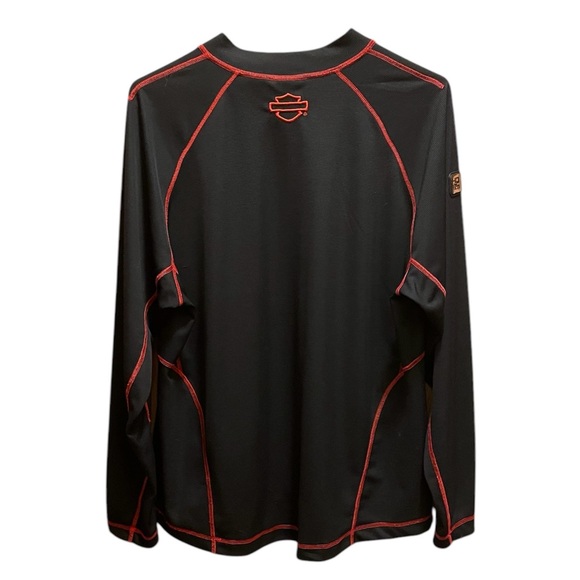 Harley-Davidson Ladies 2XL Long Sleeve Top. Gently used. Stunning Red Trim! - Picture 3 of 12